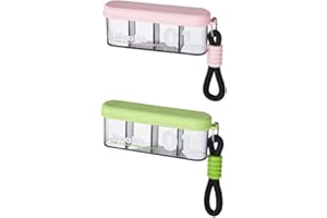 Small Pill Box 2 Pcs Portable Travel Pill Organiser Storage Box 4 Compartments for Home, Work, Outdoor & Camping