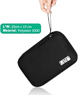 HCFGS Electronics Accessories Organizer Bag 25x18cm Travel Cable Case Black view 6