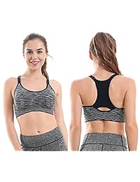 Emy brasier deportivo 5 Pack Cami Espacio Dye Seamless Wire Stretchy extraíble de almohadillas para orejas para fitness gimnasio Yoga Correr