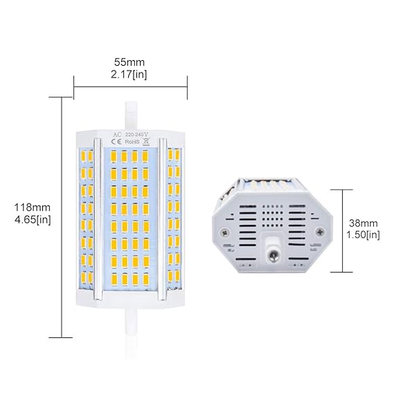 Bonlux 30W Bombilla LED R7S Regulable 118MM J118 Blanco Neutro 4000K con 3000LM, 200 Grados de Iluminación, Equivalente a 200W 250W 300W