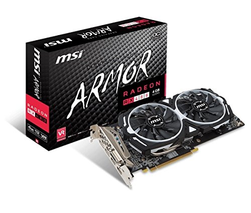 MSI Radeon RX480 DirectX 12 RX 480 ARMOR 4G OC 4GB 256-Bit GDDR5 PCI Express 3.0 x16 HDCP Ready CrossFireX Support Video Card