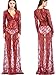 Yomoko Women Sexy Deep V-Neck Lace Maternity Photography Maxi Dress Wine Red