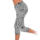 Ularmo Women's Printed High Waist Fitness Yoga Stretch Cropped Sport Pants