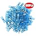 Hilitchi 100Pcs Nylon Heat Shrink Fully Insulated Female Male Spade Wire Electrical Crimp Terminal Quick Wiring Connector (50 Male 50 Female Connectors Blue / 16-14AWG)