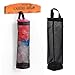 Plastic Sack Holder Dispenser ShineMe® Hanging Storage Folding Mesh Garbage Bag Trash Bags Organizer Recycling Grocery Pocket Containers for Kitchen (Black) (1pack)