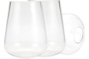 Rivqahra Wine Glass Lamp Shade for Light Fixture, 6.3" Height, 1-5/8 Inch Fitter, 3 Pack Clear Glass Shade Replacement Globe