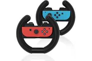 PURBHE Switch Steering Wheel for Mario Kart 8 Deluxe,Steering Wheel Compatible with Nintendo Switch And OLED Joy Con,Switch Accessories Gift for Mario Kart,2 Packs