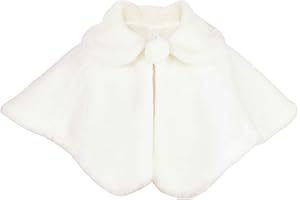 HCABL Girl Dress Coat,Girl Cozy Faux Fur Bolero Shrug Flower Girl Bolero Princess Cape