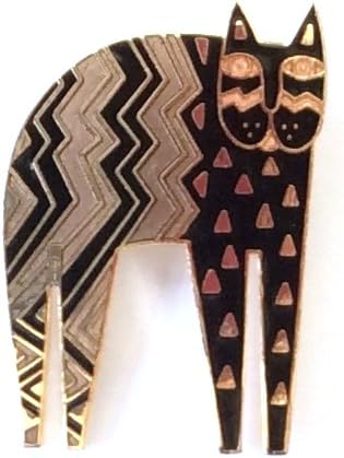 Brooch Cat Cloisonne Hand-Painted Enamel Abstract Design