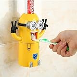 Minion Toothpaste Dispenser - Kids Toothbrush Holder - Minion Stickers Enclosed
