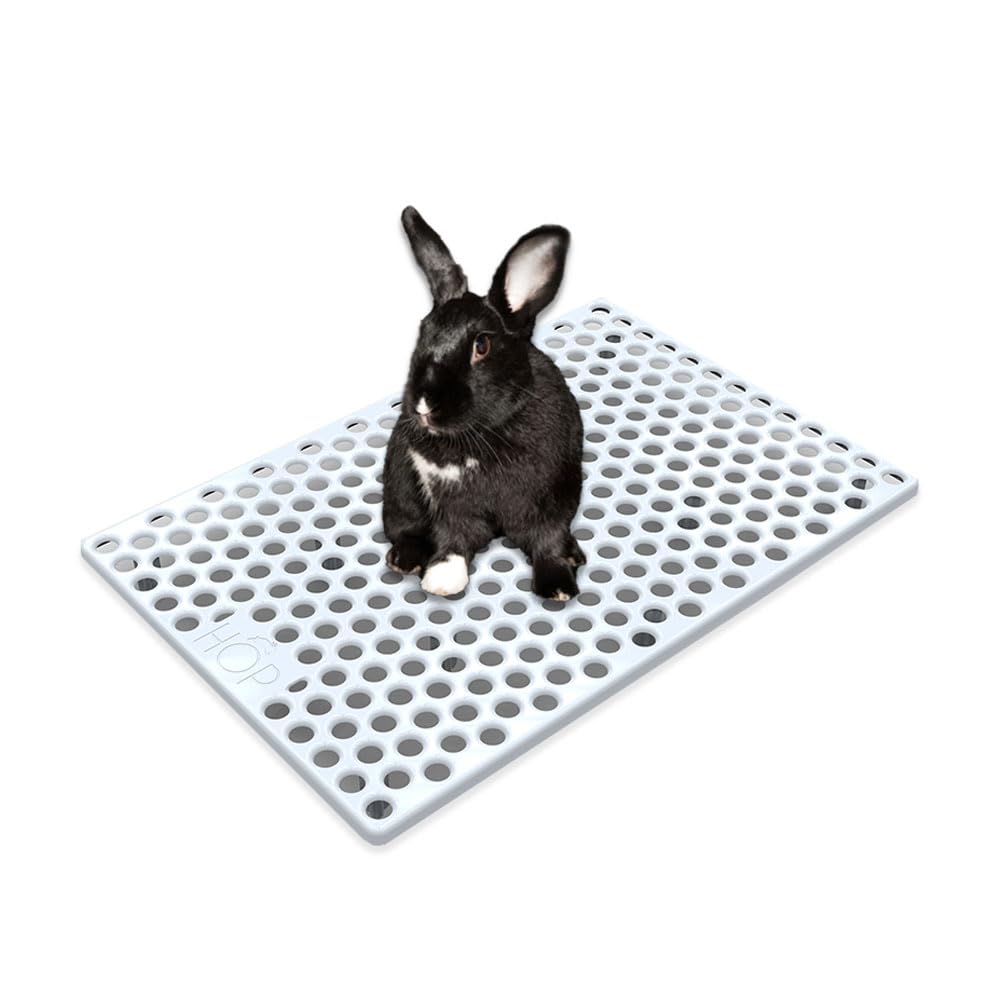 Photo 1 of HOP Rabbit Litter Box, Less Mess with Built-in Hay Feeder Designed for Rabbits/Bunnies. Includes Removable Cover and Pan. BPA-Free and Dishwasher Safe. (Grid ONLY)