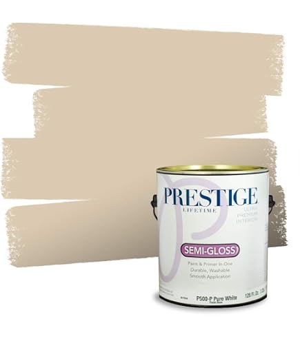 Prestige Paints E400 P SW6364 Exterior Paint And Primer In One 1 Gallon Satin Comparable Match Of Sherwin Williams Eggwhite 1 Gallon