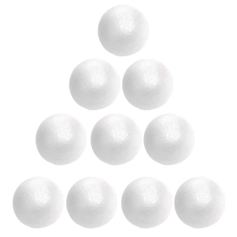 10pcs 4cm Round Xmas Foam Craft Balls Christmas Decoration Modelling Craft Solid Foam Balls Round Spheres Christmas Craft Supplie (White)