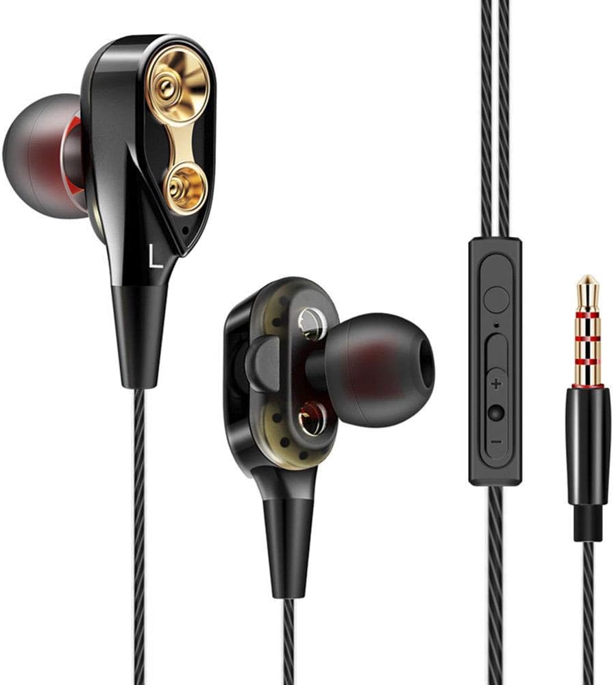 2019 Headphones with Mic 7D HiFi in-Ear Earphone Dual Dynamaic Driver Super Bass Stereo Headset Headphone