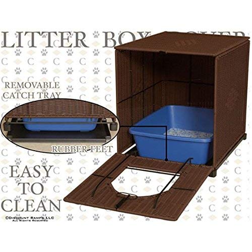 PetSafe Mr. Herzher's Jumbo Decorative Litter Pan Cover - Dark Brown - Thumbnail 3