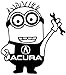 Acura Legend Tl Integra Van Minion White Sticker 5'' Width By 6'' Height