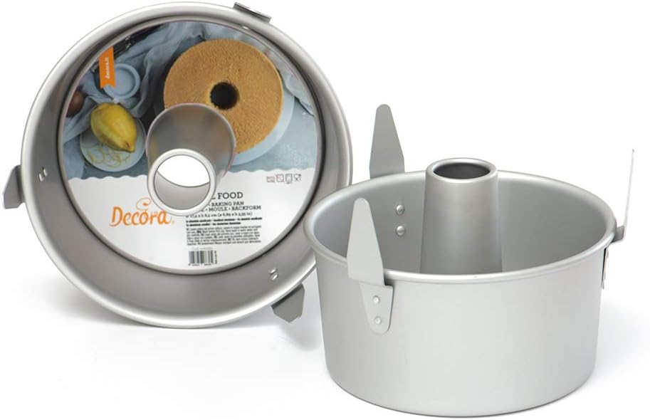 DECORA 0062685 Angel Food PAN diameter 17,5 X 8,5 H CM, Alluminio Anodizzato, Silver/Black, Silver / Black, diameter 17,5 x 8,5 cm