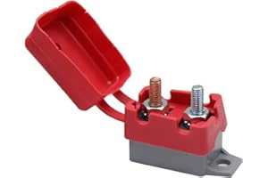 NC 50A DC 12V - 24V- 48V Automatic Reset Circuit Breaker with Cover Stud Bolt for for Battery Chargers, Trucks, Buses, Electric Cars, Car Engines and More