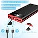 Portable Charger Power Bank 25000mAh - High Capacity with Built-in Cable External Battery Pack with LCD Digital Display/LED Lights,3 USB Output & Dual Adapter Compatible Android Phone,Tablet and More