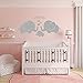 Large Cute Elephant Family with Hearts Wall Decals Baby Nursery Decor Kids Room Wall Stickers, (Large)40''W x19''H, Grey