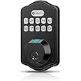 Solity Smart Digital Electronic Deadbolt Door Lock, Keyless Entry, Auto Lock, 50 Custom Codes & Fingerprints, Easy Installation, Keypad for Front & Back Door, AT10 Matte Black