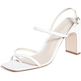 SCHUTZ Women's Amaia Sandals, White, 10 Medium US