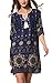 ARANEE Women's Sexy Off Shoulder Cotton Boho Ruffle Sleeve Blouse Mini Dress Navy Blue