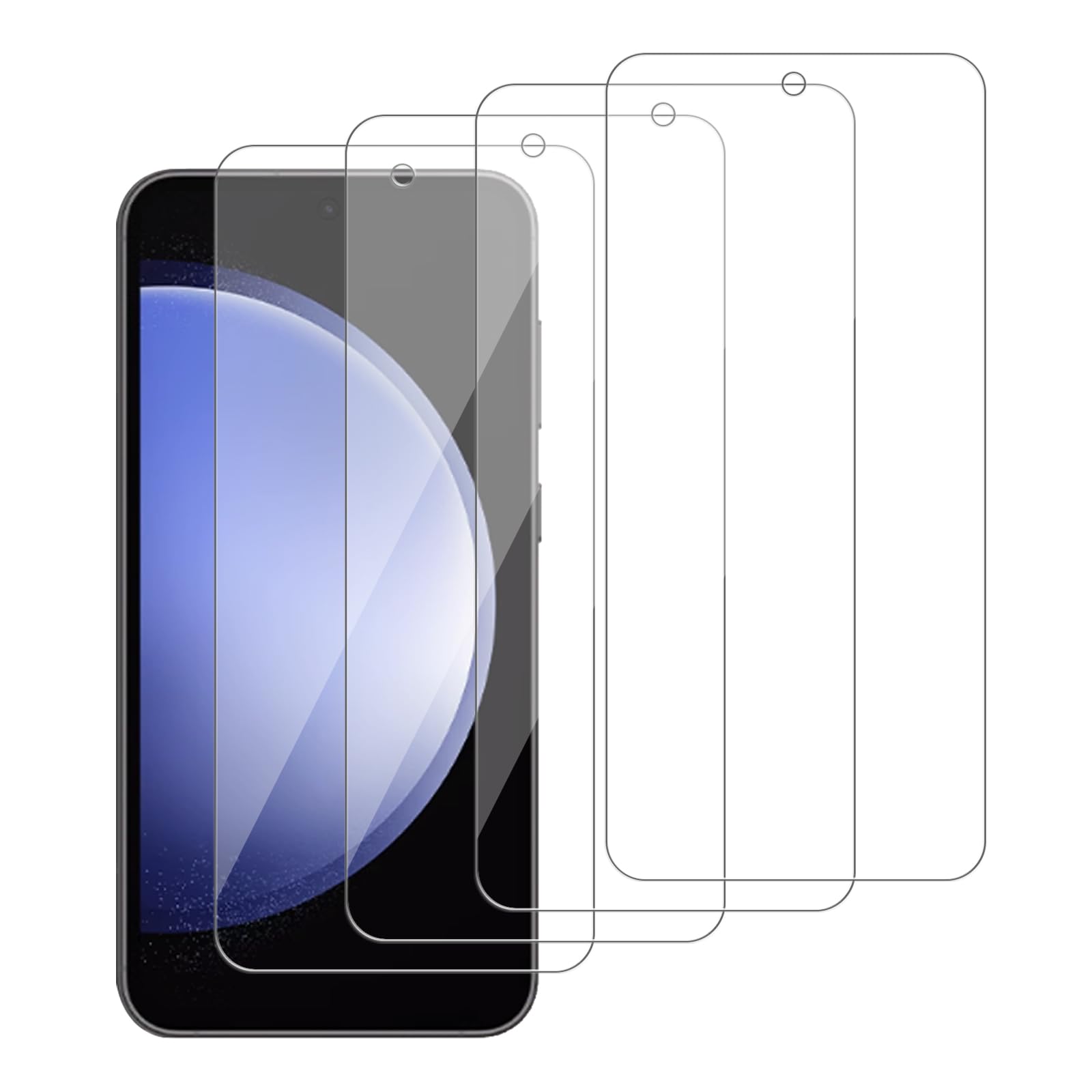 Photo 1 of iCsapr 4 Pack Glass Screen Protector Compatible for Samsung Galaxy S23 FE/SM-s711u [9H Hardness]-HD Screen Tempered Glass, Scratch Resistant,Easy Install [Case Friendly]