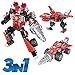 Robot STEM Toy Creative Set| 3 in 1 Transforming Action Rescue Figures Bots Construction Building Toys for Boys Ages 6-12 Years Old | Best Toy Gift Idea for Kids (Red)