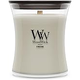 WoodWick Fireside Scented Candle, Crackling Wick, 9.7oz | Up to 60 Hour Burn Time, Premium Soy Wax, Home D&eacute;cor &amp; Gift Choice, Crackles as it Burns, Medium Hourglass Candle