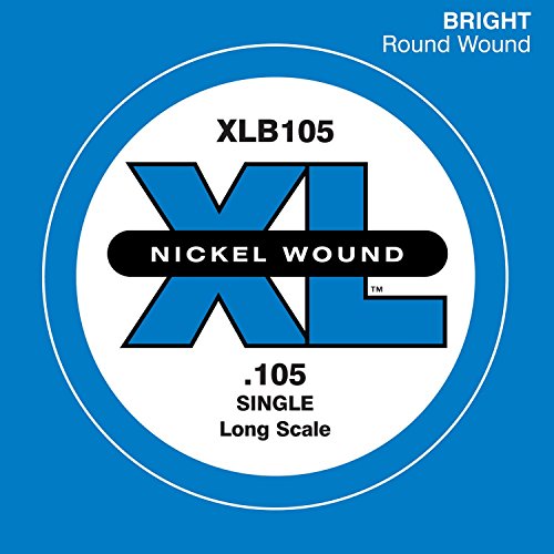 D'Addario XLB105 Nickel Wound Bass Guitar Single String, Long Scale, .105