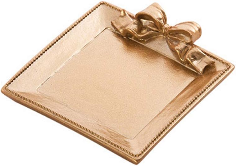 Poseca Golden Jewelry Tray Bedroom Living Room Decoration Necklace Jewelry Crafts Trinket Jewelry Perfume Organizer Perfume Tray Makeup Tray for Vanity, Dresser, Bathroom, Bedroom