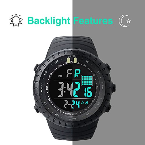 image for cofuo Men's Digital Sports Watch, Mens Multifunction Outdoor Alarm Mil