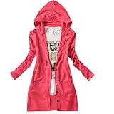 Women's Casual Long Sleeve Knitting Hooded Cardigan Jacket Pocket Sweater