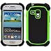 MobilePick Samsung Galaxy S3 Mini I8190 Black Neon Green Durable Dual Layer 2 in 1 Hybrid Silicone Skin Case