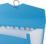 D.RECT Expandable A4 Document Organiser with 12 Compartments Blue view 3