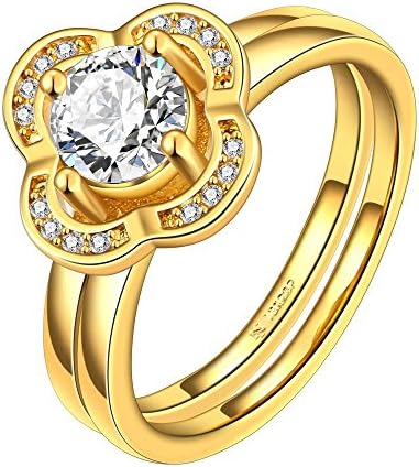Women Charms Jewelry Romantic Gold Plated Zircon Botany Statement Rings