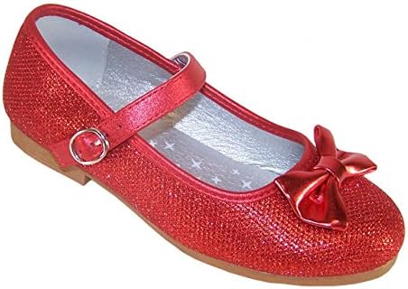 Girls' Red Sparkly Occasion Dress Party Shoes Dorothy Style Synthetic Flats