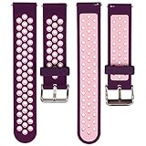 Silicone Watch Band for Samsung Gear S2 Classic SM-R732/R735, 20mm Universal Quick Release Sport Watch Wrist Strap Replacement Band for Huawei Watch 2 Sport/ Pebble Time Round