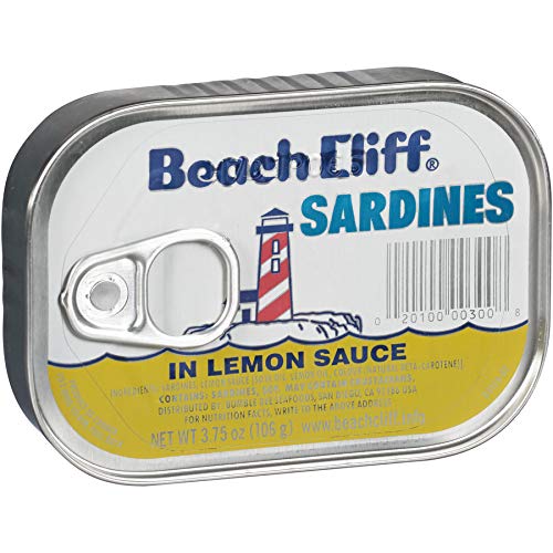 Beach Cliff Wild Caught Sardines in Lemon Sauce, 3.75 oz Can (Pack of
