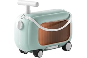 Denash Ride On Luggage, Toddler Rideable Suitcase with 90 Degree Folding Pedal, Large Capacity Multi Functional Suitcase for 