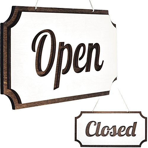 Rustic Open Closed Sign - Double-Sided Open Sign - Vintage Style Wood Closed Sign - Open and Closed Sign for Business - Decorative Open-Closed Sign 12 Ñ… 6 Inches