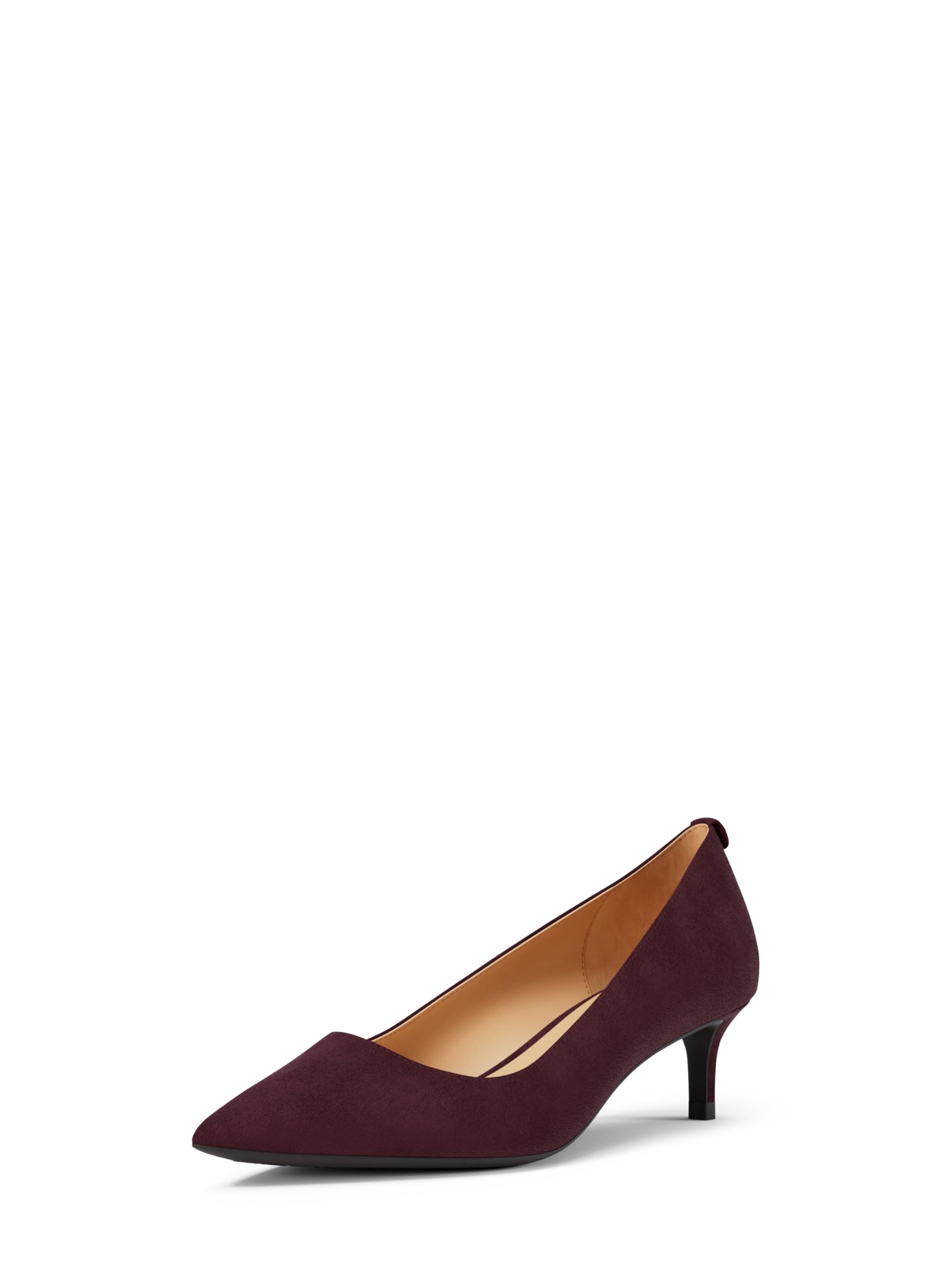 Michael Kors Women’s Alina Flex Kitten Pump, Oxblood/Suede, 7.5