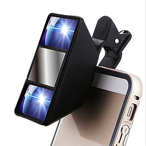 3D Photograph Stereo Vision Lens for Camera - Mini Case Cover with Clip on Mobile Smart Cell Phone, Telescope for iPhone, Samsung, HTC, Huawei, Xiaomi