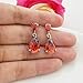 SELOVO Teardrop Pear Shape Red Cubic Zirconia Fashion Red Drop Pierced Earrings Silver Tone