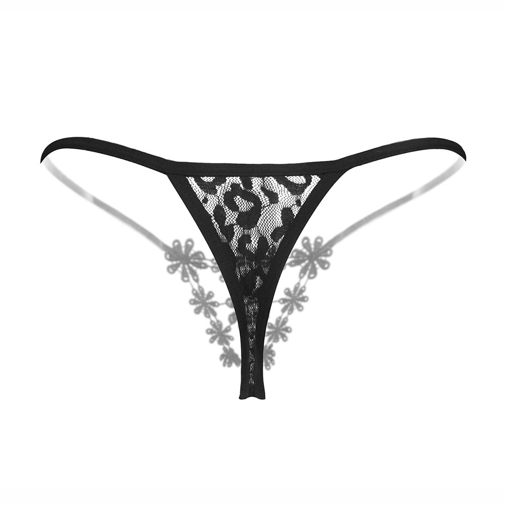 KHUFUZI Women’s Sexy Floral Crotchless G-String Bikini Stretchy Embroidery Panties Thong Lingerie Underwear