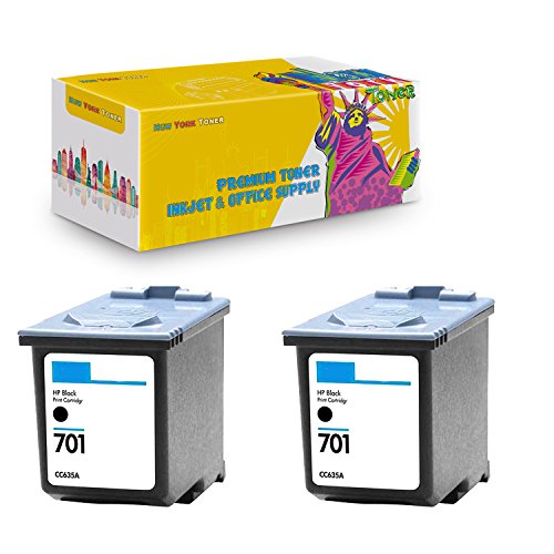 New York TonerTM New Compatible 2 Pack CC635A HP 701 High Yield Inkjet for HP FAX : FAX 640 | FAX 650 | FAX 2140 - Black - Thumbnail 3