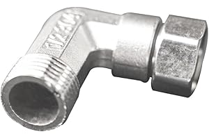 BMIROAMDFE Solid Stainless Steel Elbow 1/2" Male to 1/2" Female Connectors 90 Degree with Washers 2 Pieces