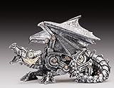 Steampunk Dragon Silver Figurine