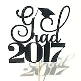 Rainlemon 2017 Graduation Party Glitter Black Congrats Grad Cake Topper